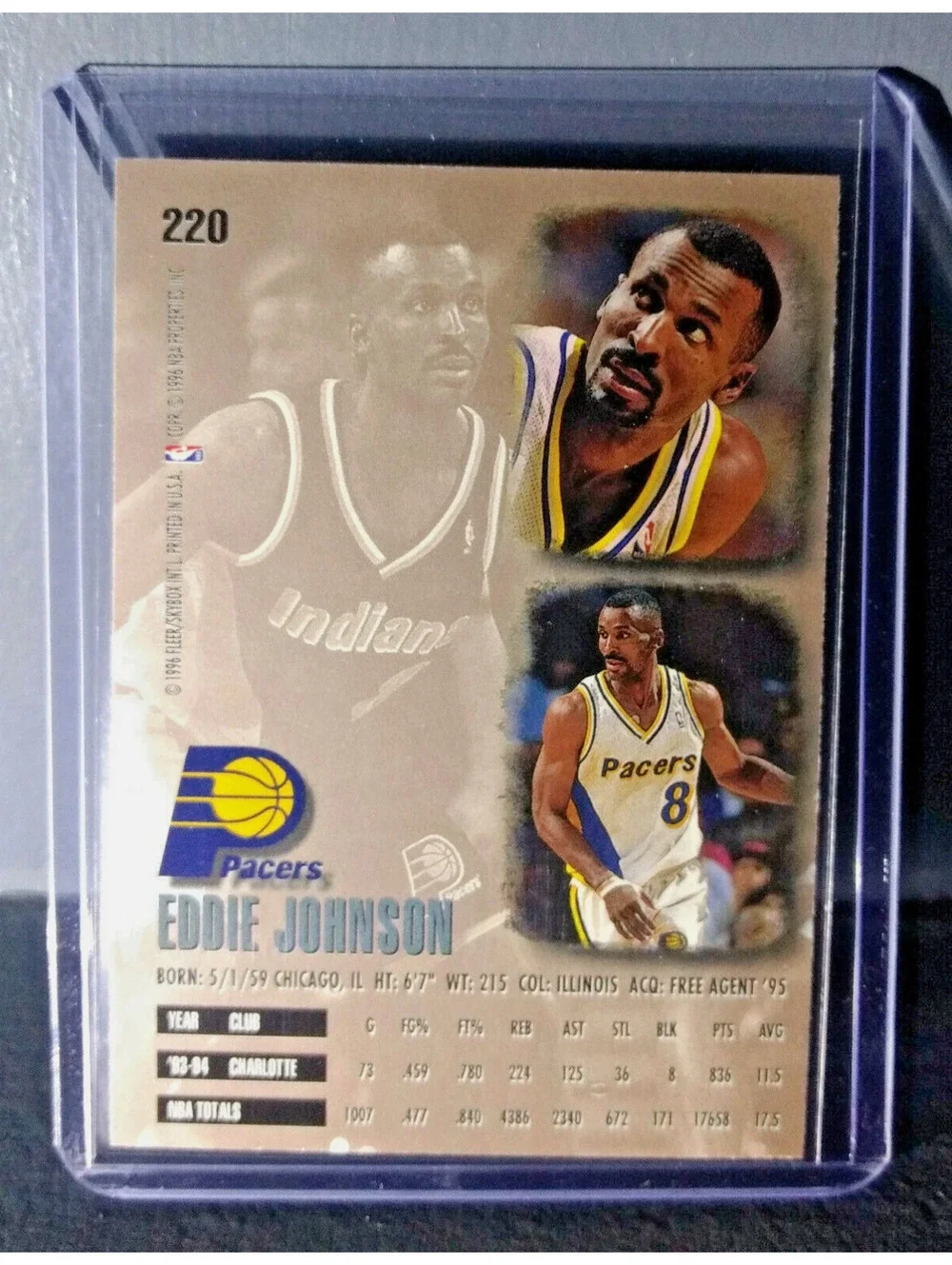 1995-96 Eddie Johnson Fleer Ultra #220 Basketball Card